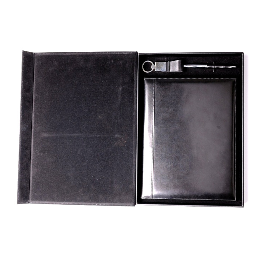 Black Folder with Keychain & Pen holder